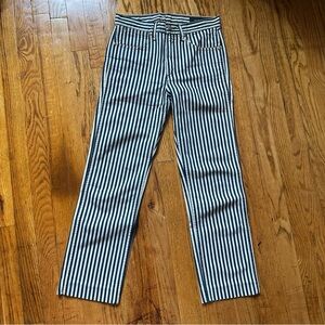 Rag & Bone blue and ivory stripe straight leg jeans